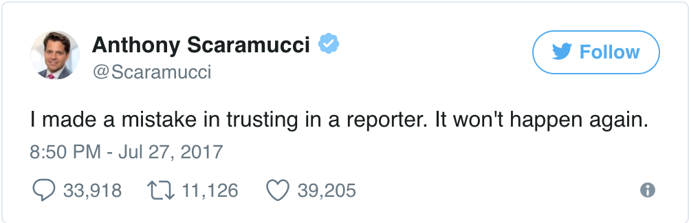 Scaramucci Lizza Tweet